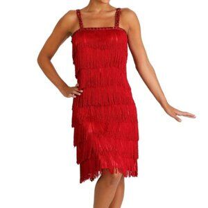 Fun Costumes Size XL Red Fringe Flapper Dress Life of a Showgirl 1920's Gatsby